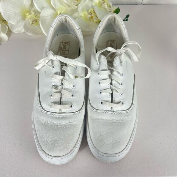 Keds womens Sneakers size 7 Leather White Platform - Picture 4 of 11